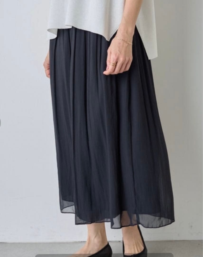 BEARDSLEYシワシフォンギャザーパンツ✳︎ブラック✳︎大きいサイズ✳︎新品タグ付