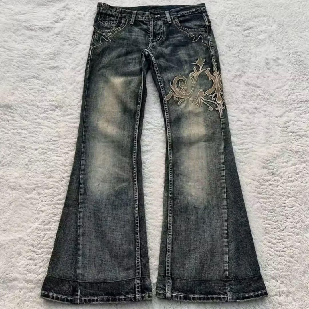 パンツ Rigid flare denim opium studs y2k