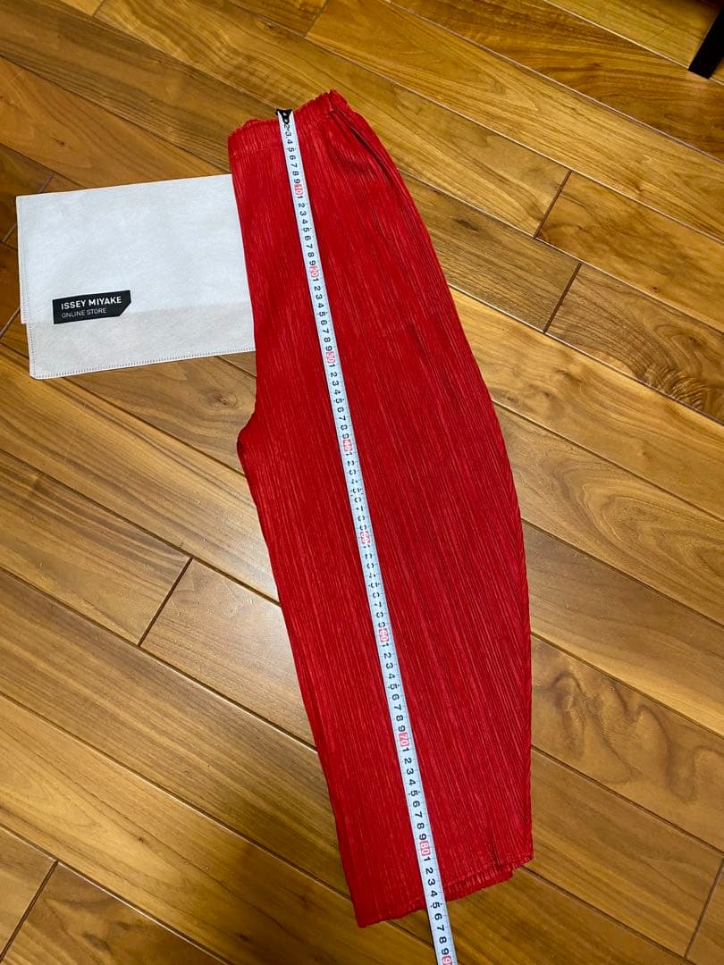 PLEATS PLEASE レッド プリーツ ガウチョパンツ