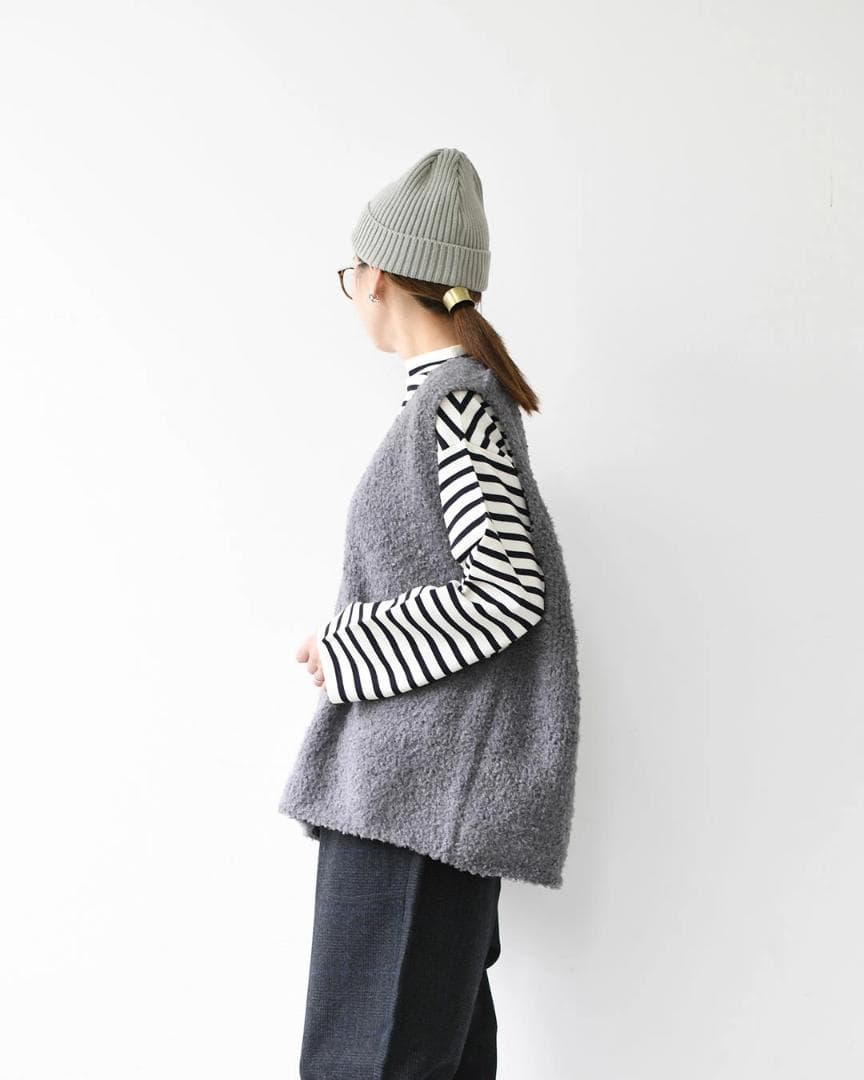 【新品タグ】mizuiro ind ミズイロインド へアリーVネックベスト