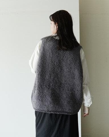 【新品タグ】mizuiro ind ミズイロインド へアリーVネックベスト