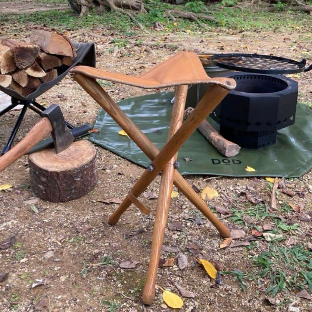 【米国直輸入】本革☆サンサチェア☆焚き火チェア☆ハンティングチェア★ビンテージ