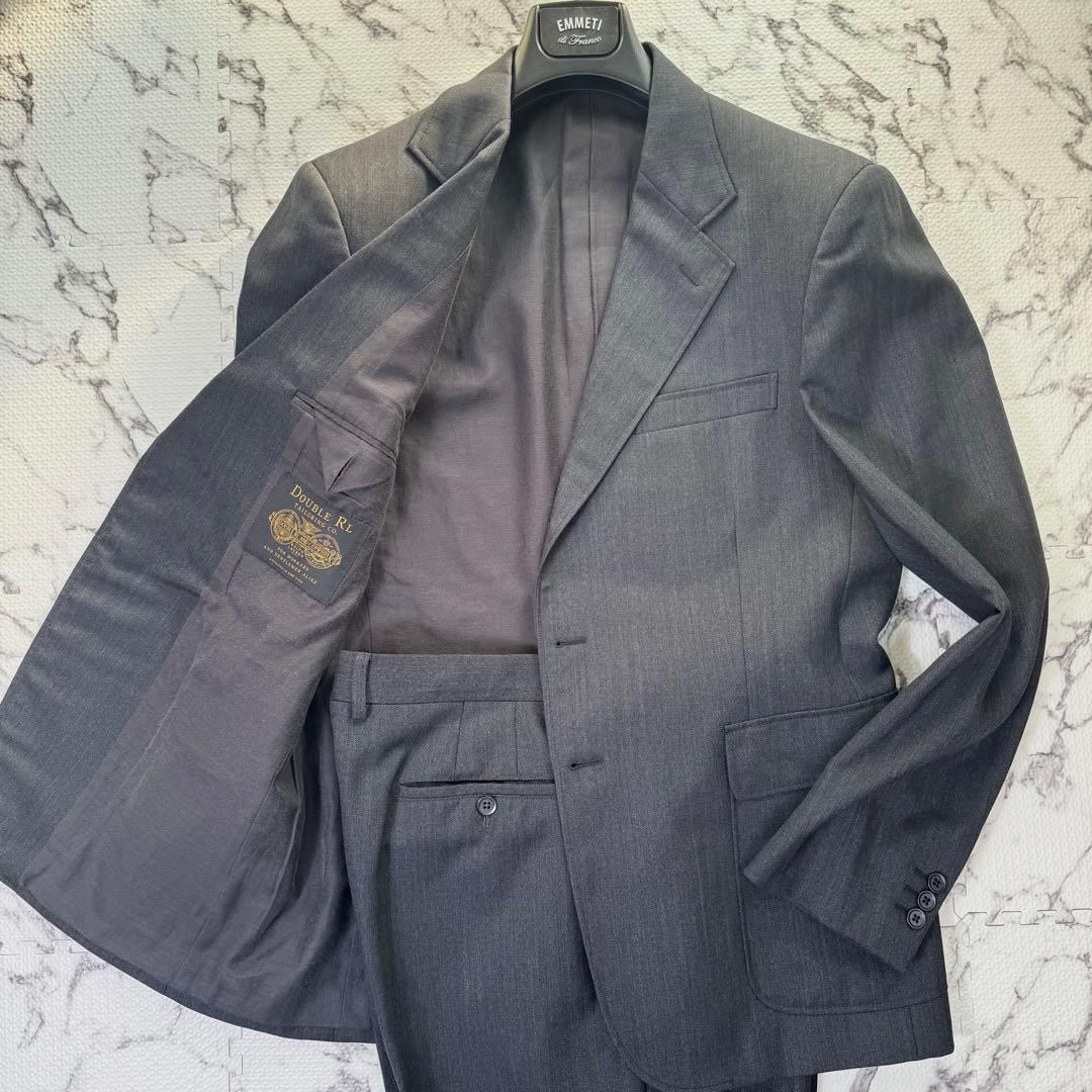 極美品◎ダブルアールエル　スーツ　セットアップ　ヘリンボーン　テーラリング