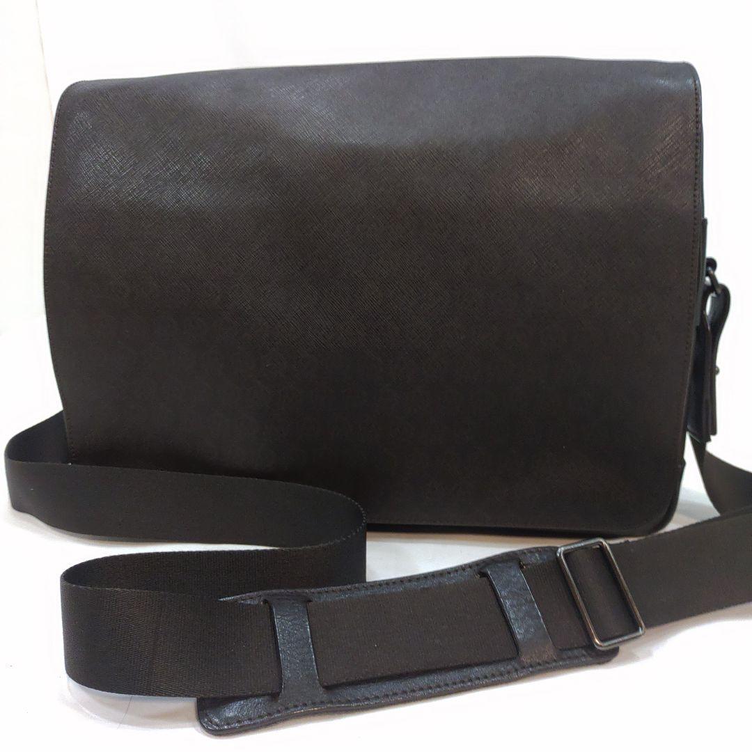 【美品】ダンヒル メッセンジャーバッグ レザー×PVC A4可 総柄 ブラウン