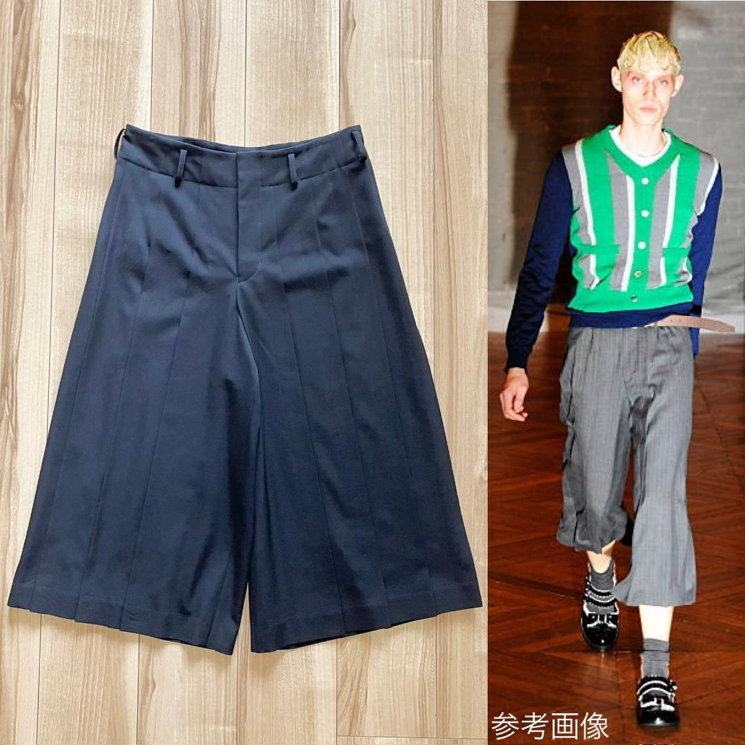 コムデギャルソン ウールギャバ プリーツ 袴パンツ