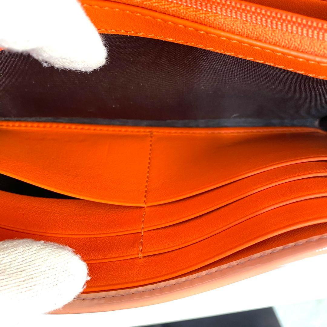 【美品】GUCCI GGスプリーム 長財布 リボン ゴールド金具 エナメル