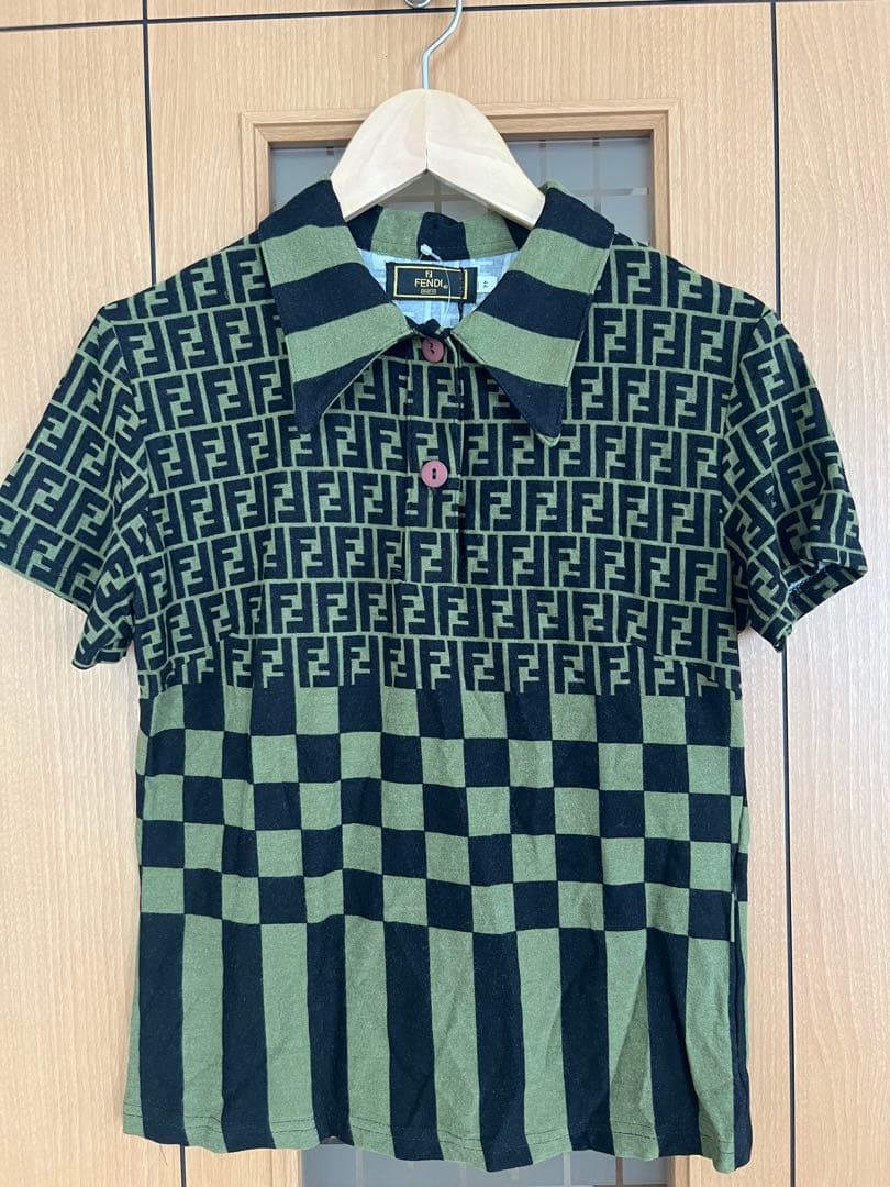 フェンディポロシャツズッカ柄　半袖　レディース未使用タグ付き