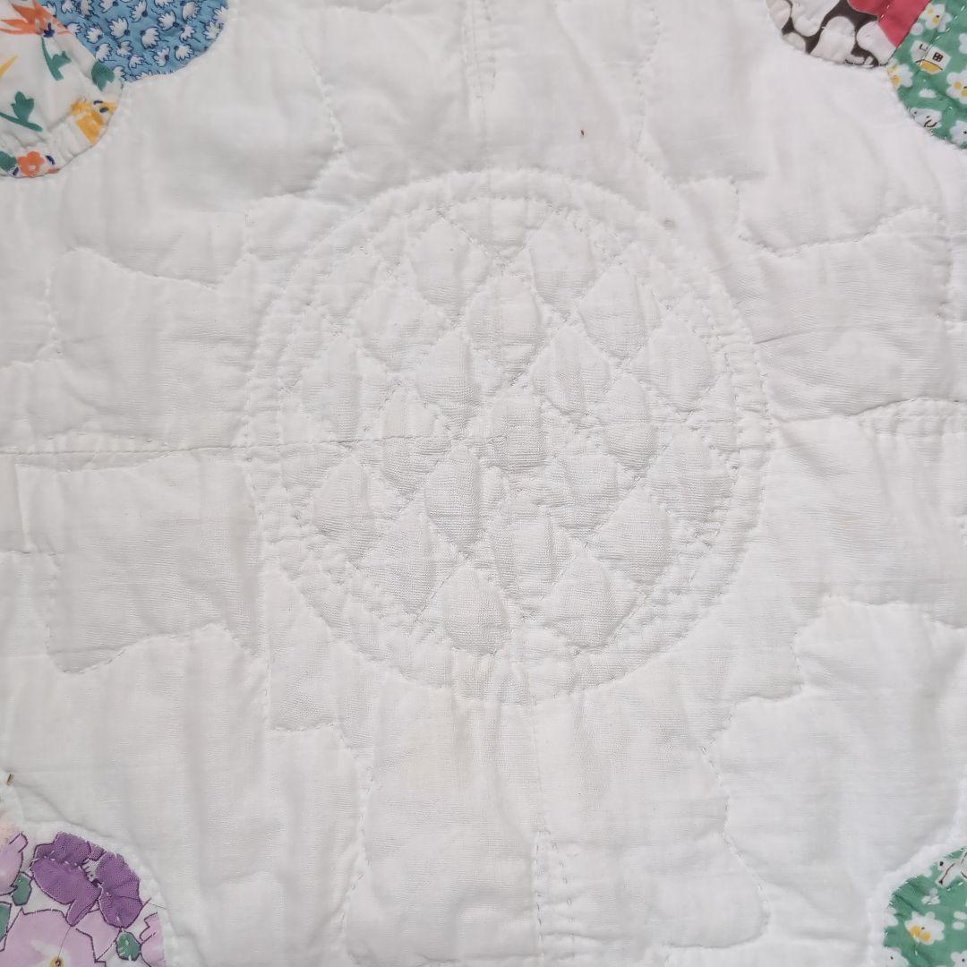 70s花柄パッチワークキルティングノースリーブロングワンピース