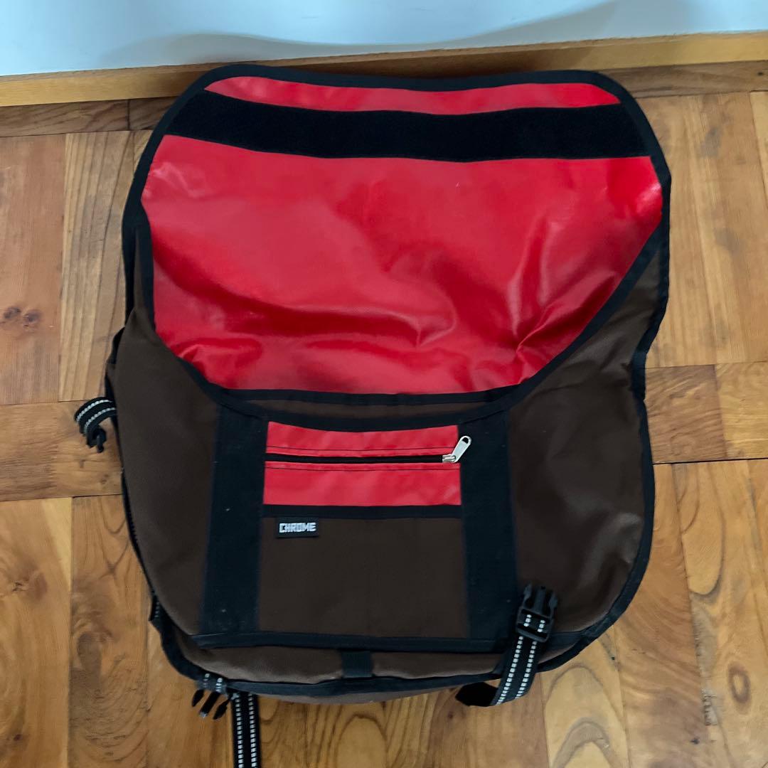 CHROME メッセンジャーバッグ ブラウン/レッド