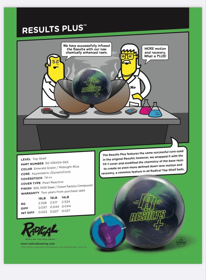 【新品未使用】ラディカル リザルトプラス 15ポンド ボウリングボール