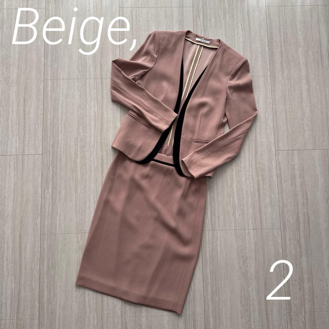 Beige, CINDY ダブルカラージャケット　スーツセットアップ