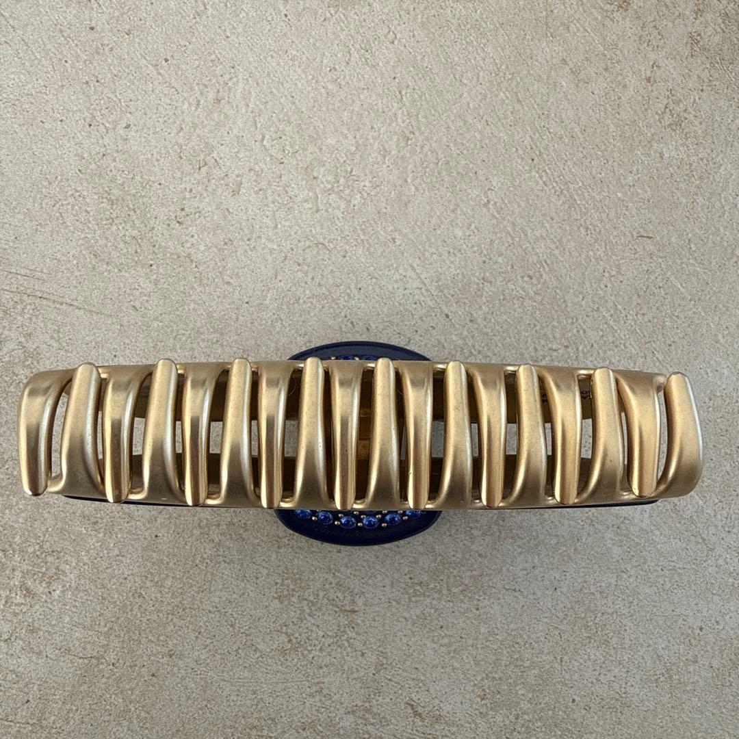 ALEXANDRE DE PARIS ヘアクリップ ネイビー　Lサイズ