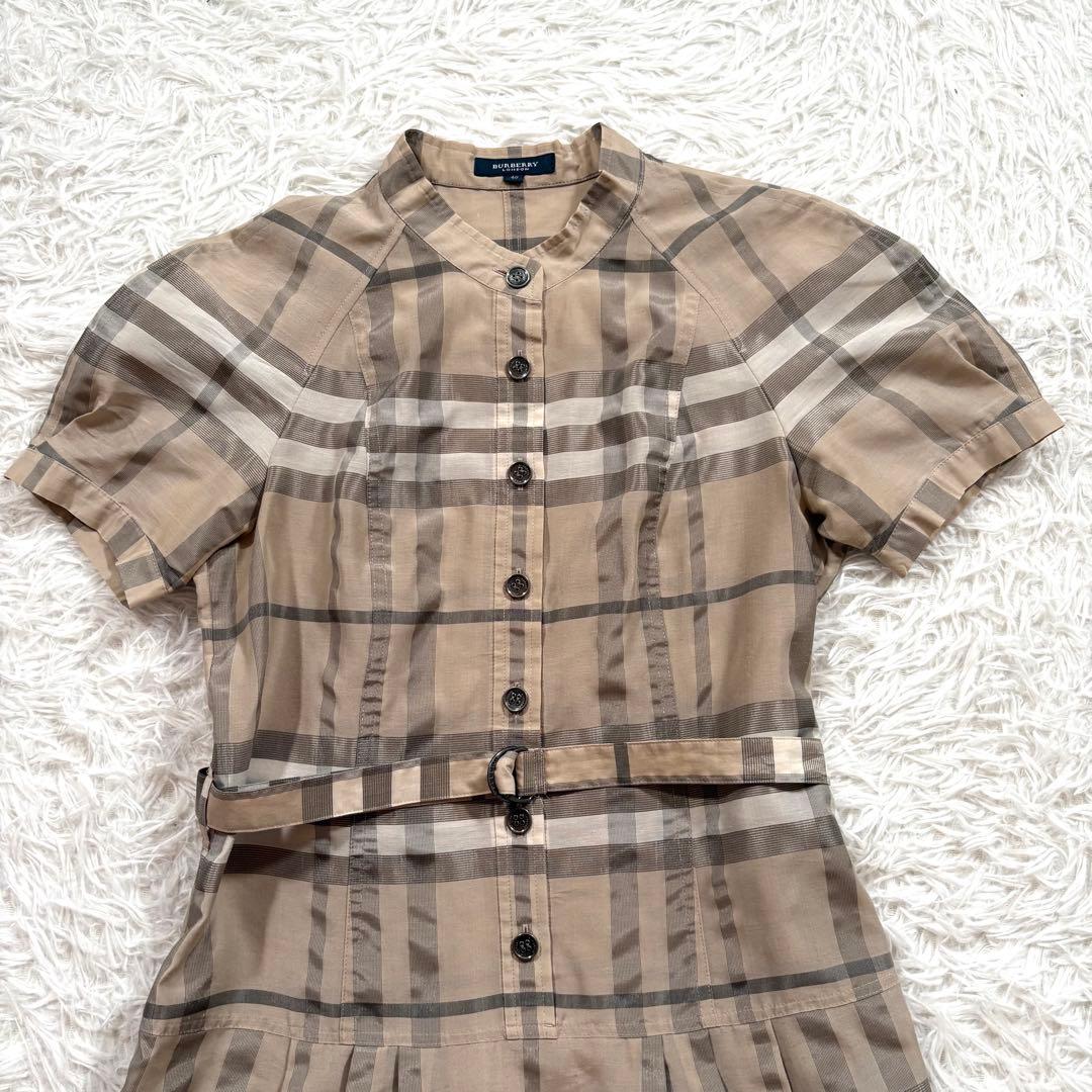 美品✨バーバリーロンドン　メガチェック　ワンピース　ベルト　ベージュ　40