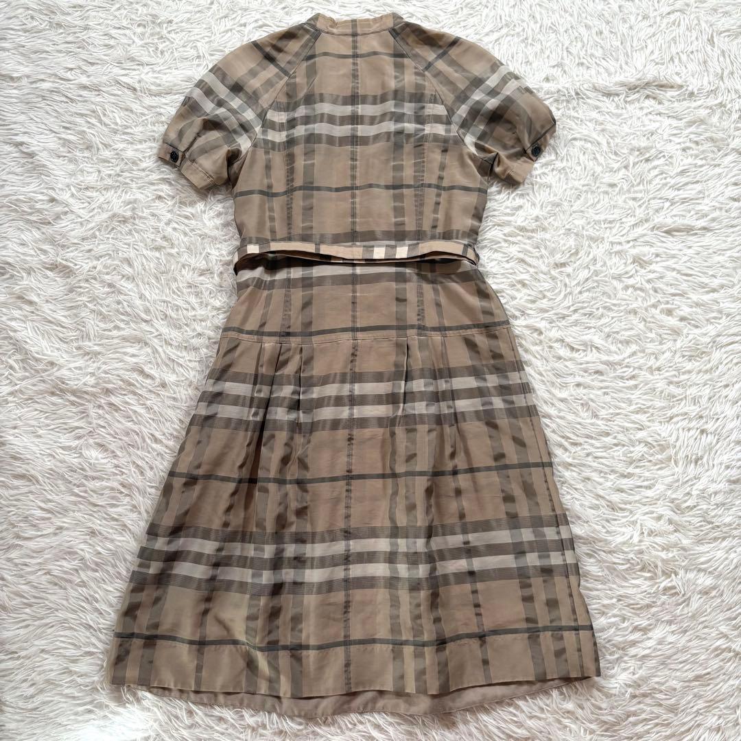 美品✨バーバリーロンドン　メガチェック　ワンピース　ベルト　ベージュ　40