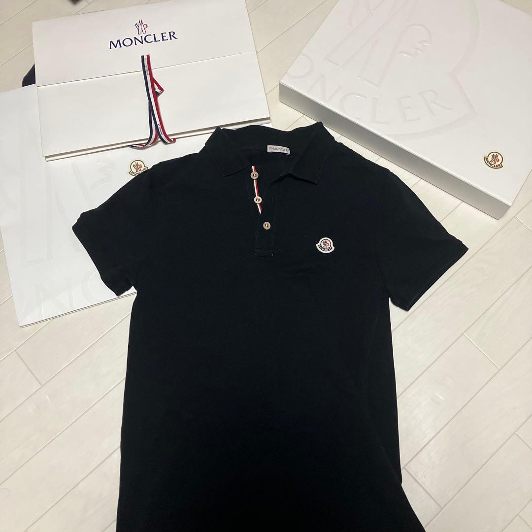 MONCLER ブラック メンズ ポロシャツ サイズS モンクレール