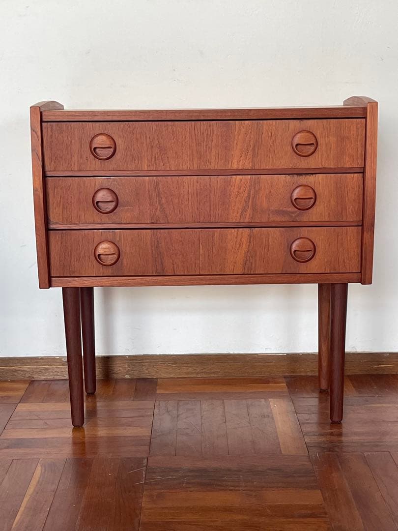 北欧 デンマーク ヴィンテージ チーク 3段 スモール チェスト