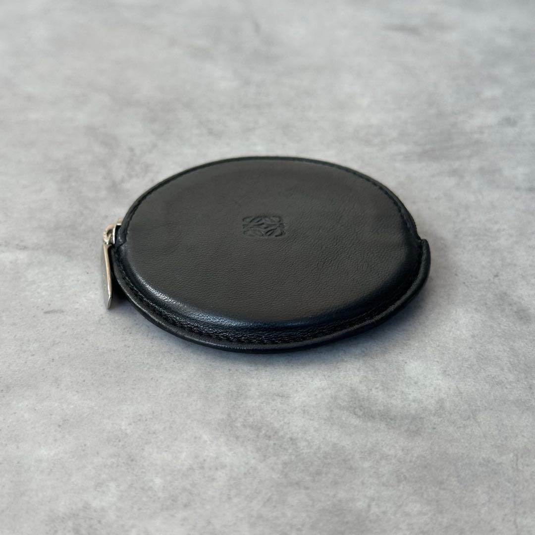 LOEWE アナグラム　ラウンド　ケース　本革レザー　黒