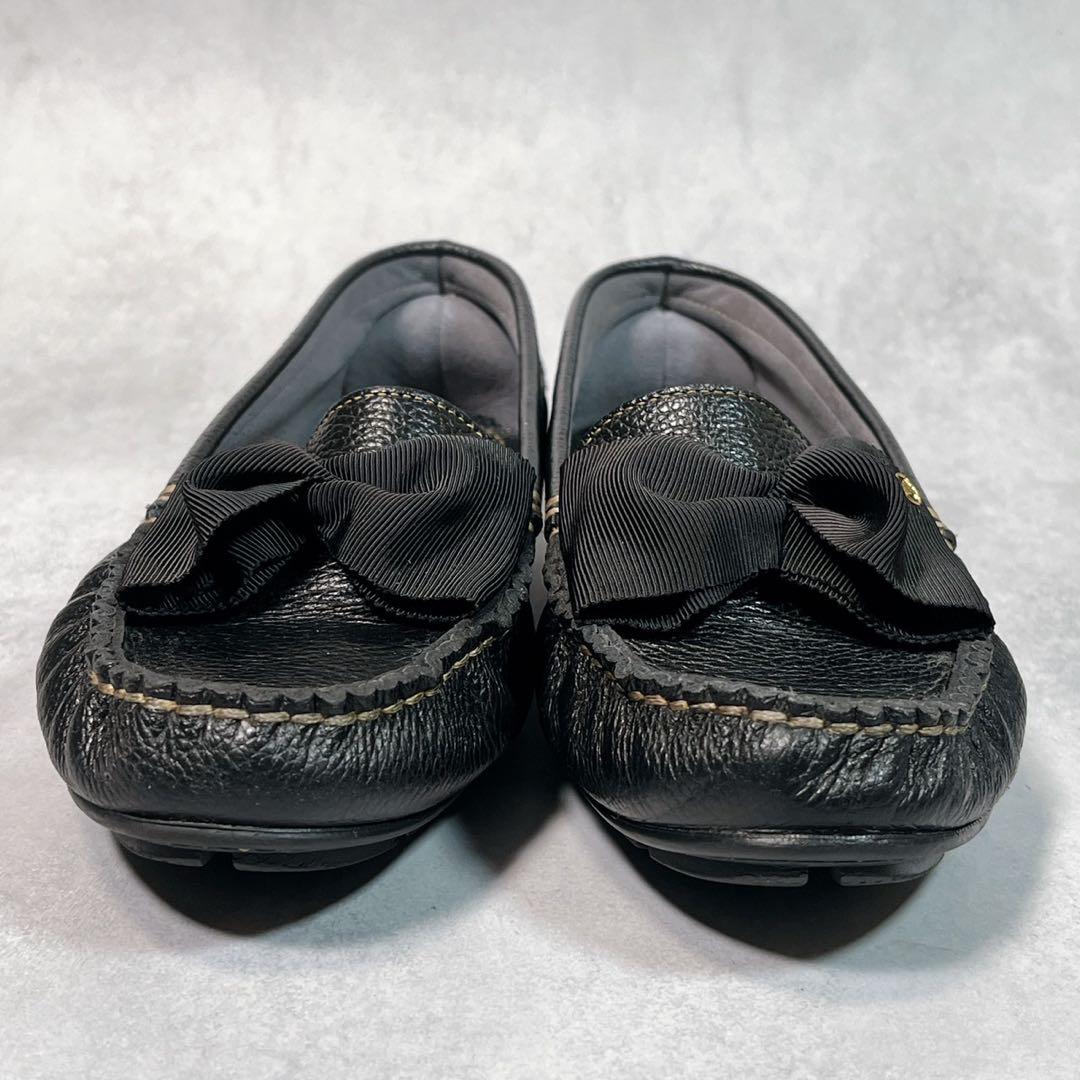 ☆美品☆【ランバン】ドライビングシューズ (23.5) モカシン　シボ革　リボン