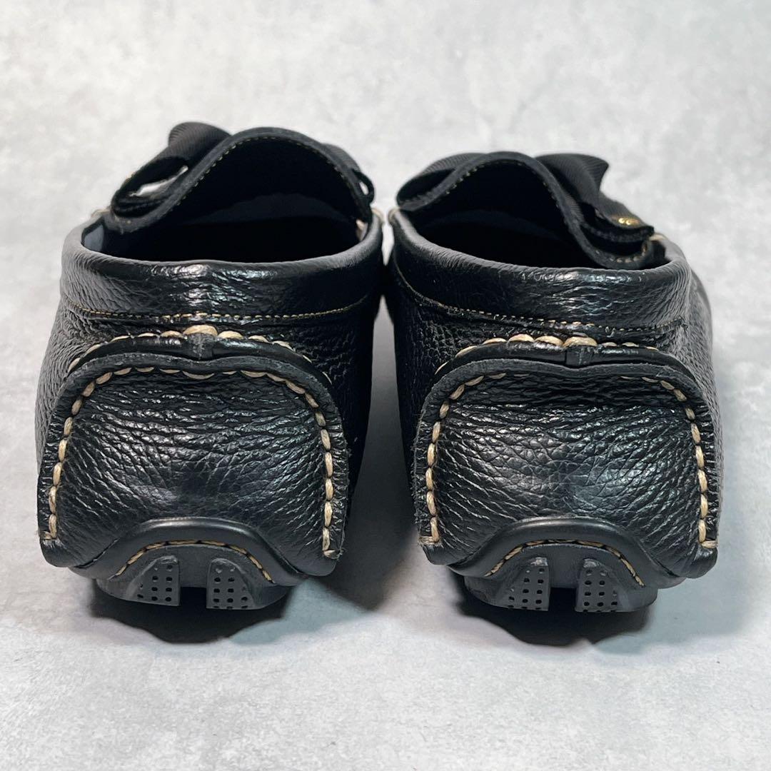 ☆美品☆【ランバン】ドライビングシューズ (23.5) モカシン　シボ革　リボン