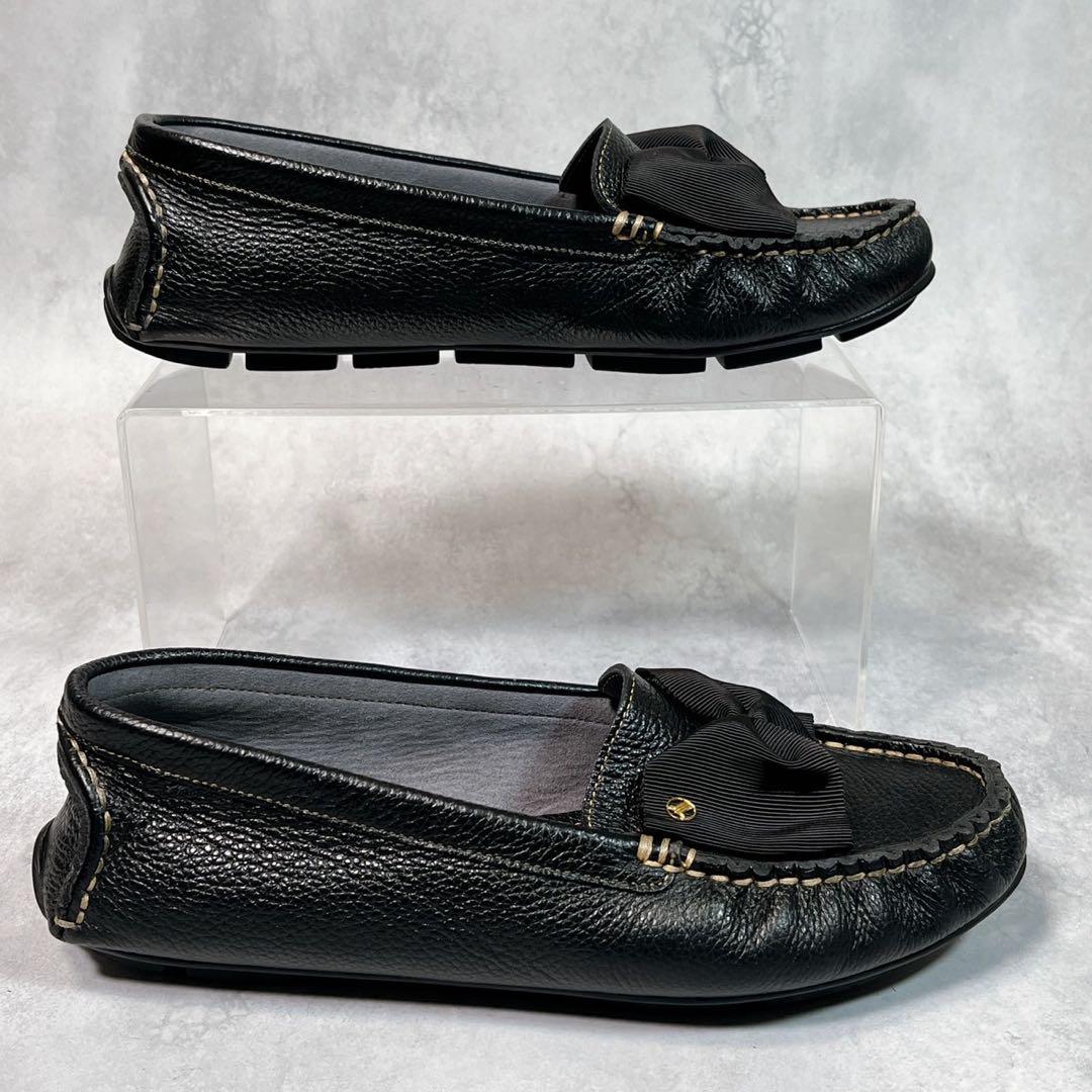 ☆美品☆【ランバン】ドライビングシューズ (23.5) モカシン　シボ革　リボン