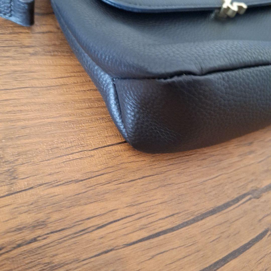 未使用 アニエスベー ブラックレザーショルダーバッグ