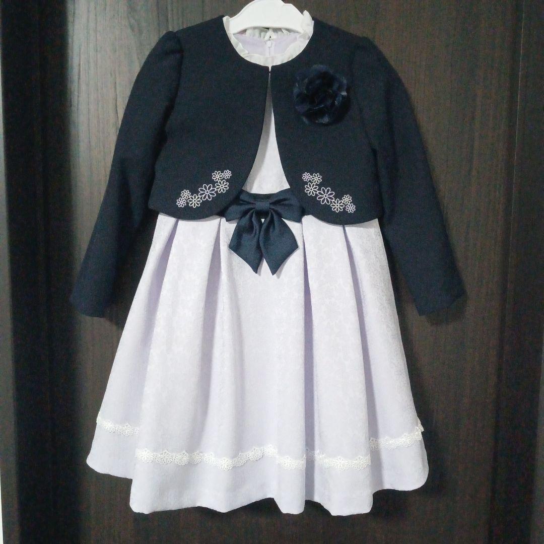 120 紫 ラベンダー フォーマルワンピース 入学式　卒園式　女子　アンサンブル