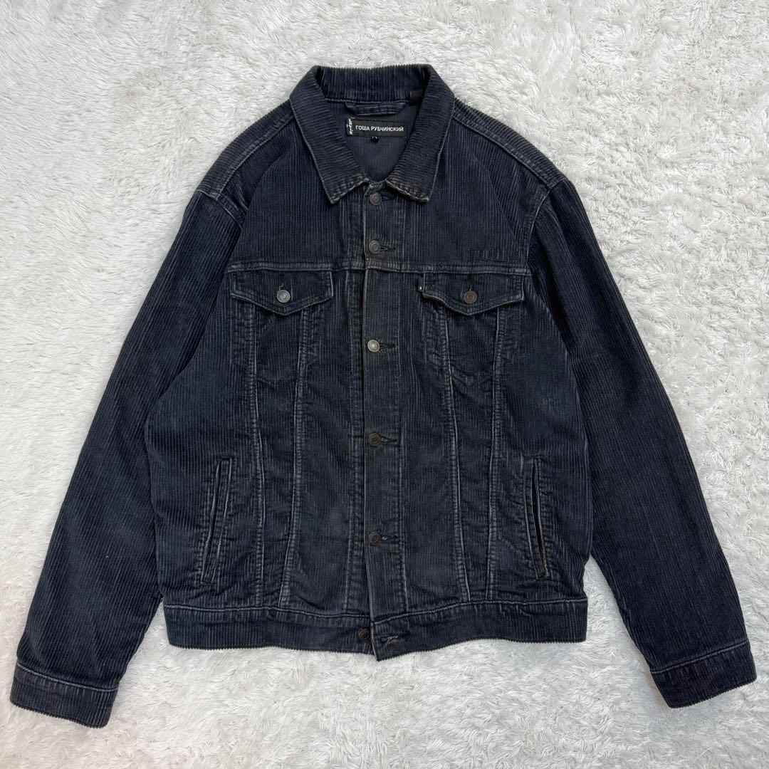 390【希少コラボ】ゴーシャ×リーバイス‪☆刺繍ロゴコーデュロイデニムジャケット