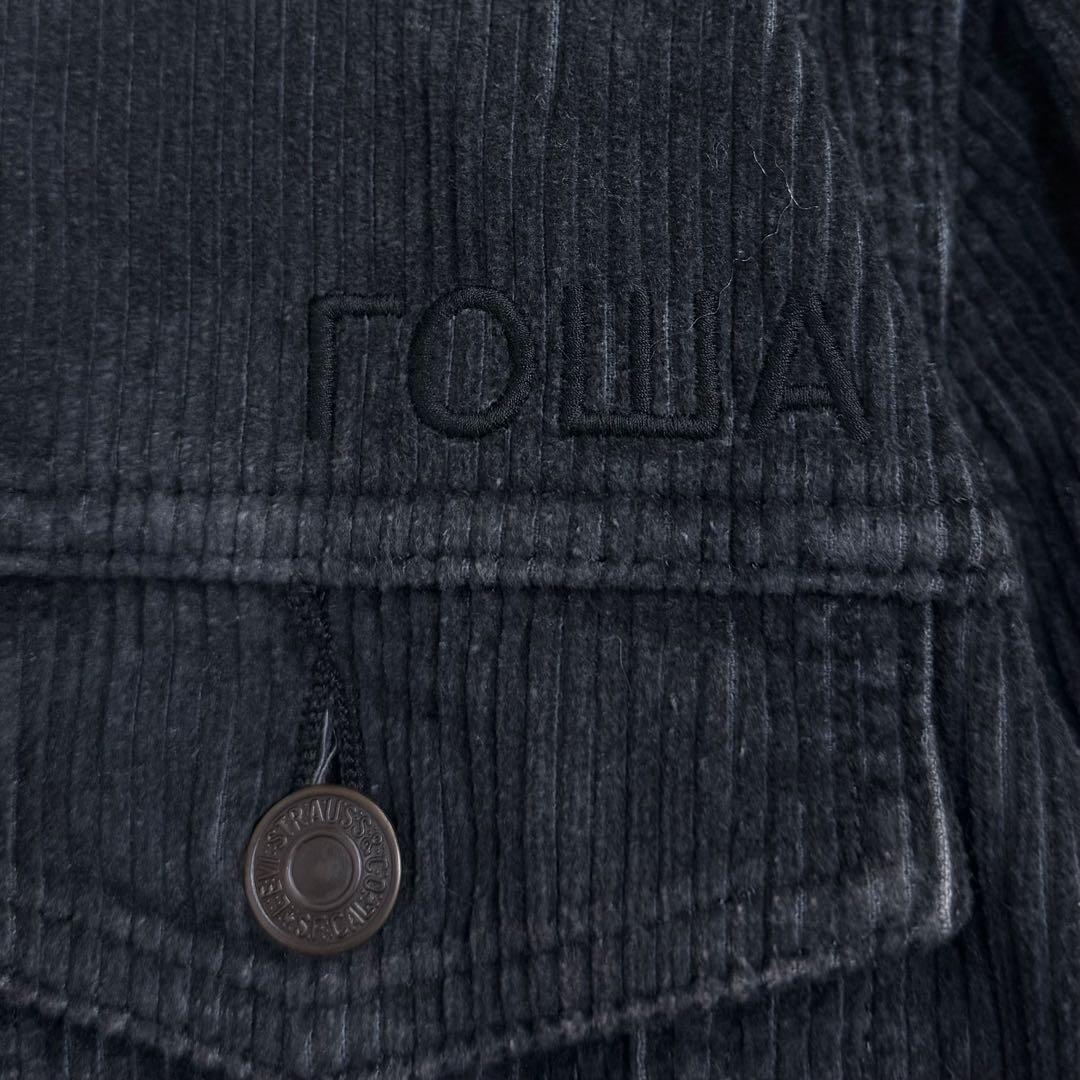 390【希少コラボ】ゴーシャ×リーバイス‪☆刺繍ロゴコーデュロイデニムジャケット