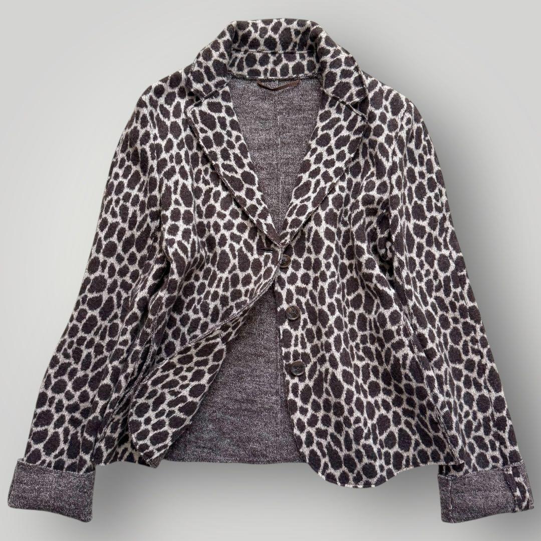 美品☆マックスマーラ ウィークエンド ジラフ柄 ニットジャケット ウール 42