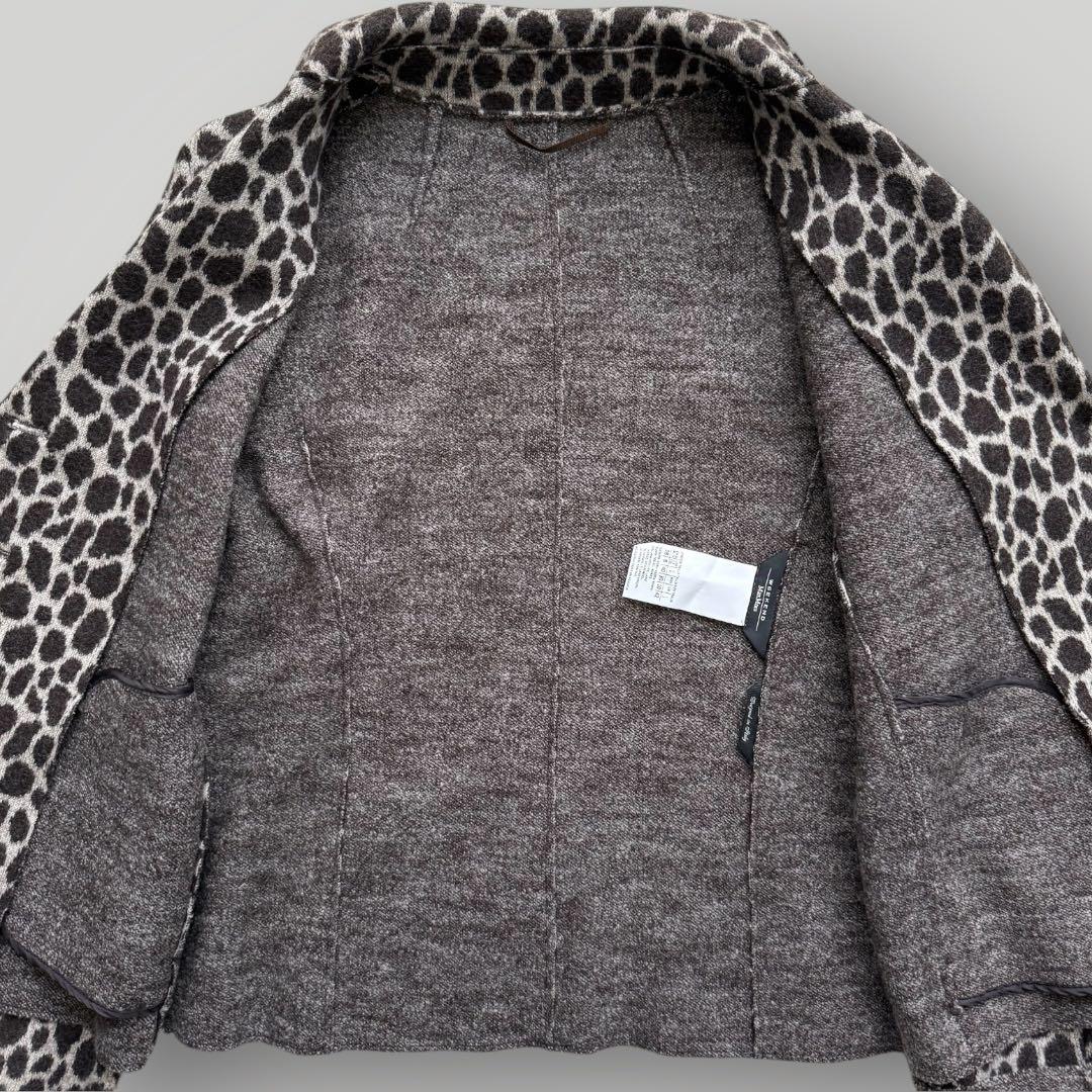 美品☆マックスマーラ ウィークエンド ジラフ柄 ニットジャケット ウール 42