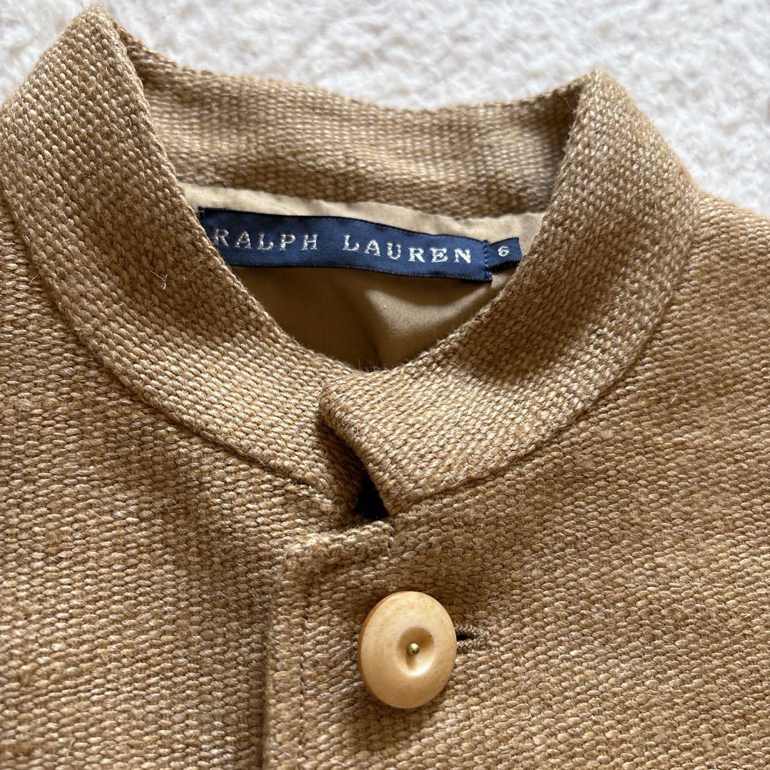 Ralph Lauren 麻綿　詰襟ジャケット　裏地シルク100% 日本製　6