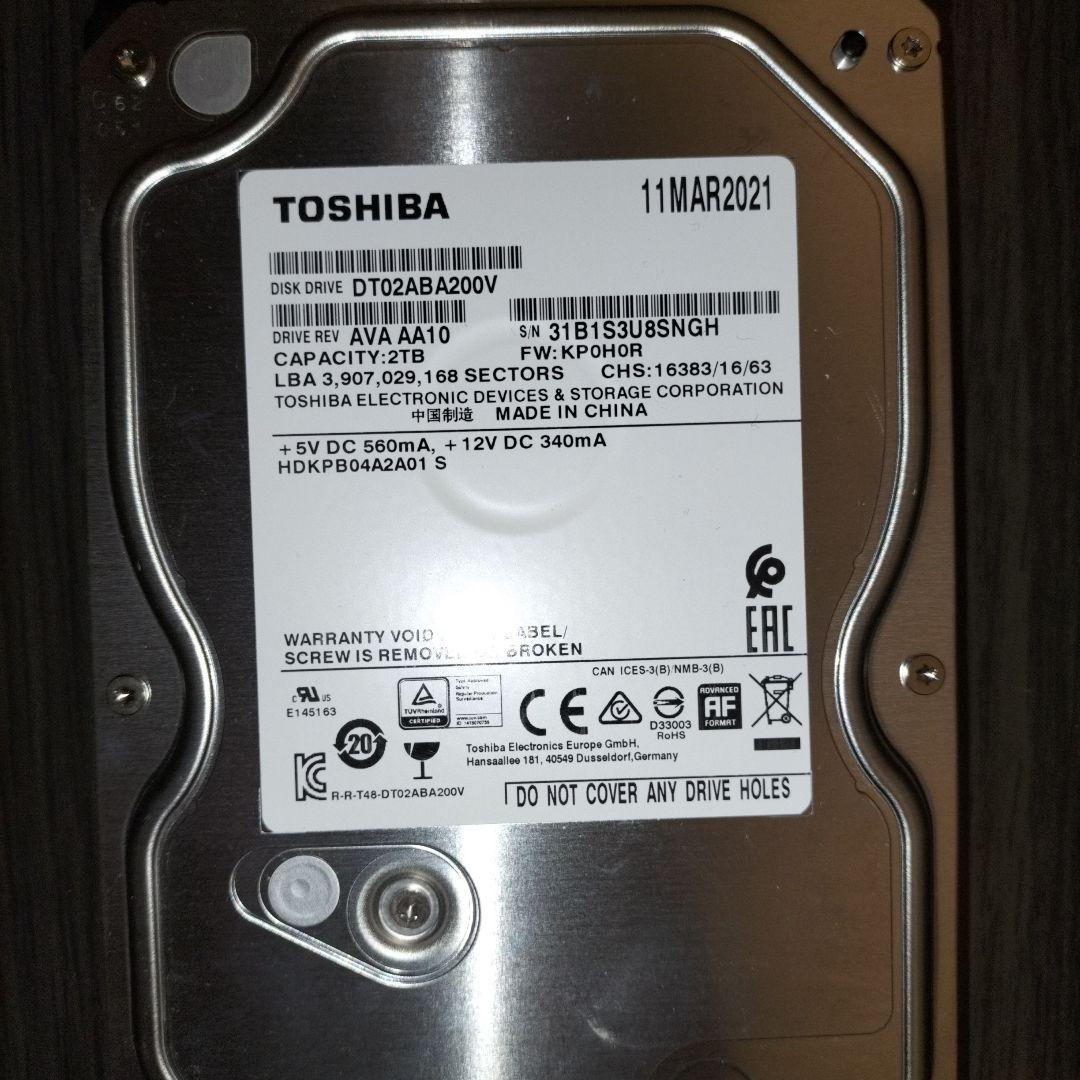 内蔵型ハードディスクドライブ TOSHIBA DT02ABA200V 2TB HDD