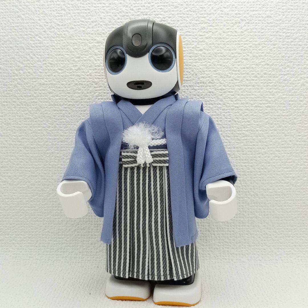 はむいちな 様 ロボホン 服 淡青藤色&山葵色 きもの 仙台平袴風 羽織 セット