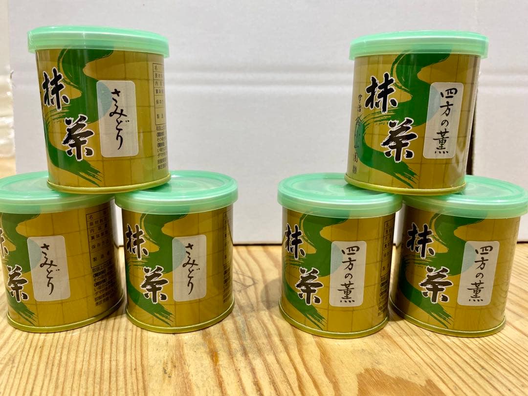 京都宇治　抹茶　山政小山園　四方の薫3缶、さみどり3缶　30g 6缶セット