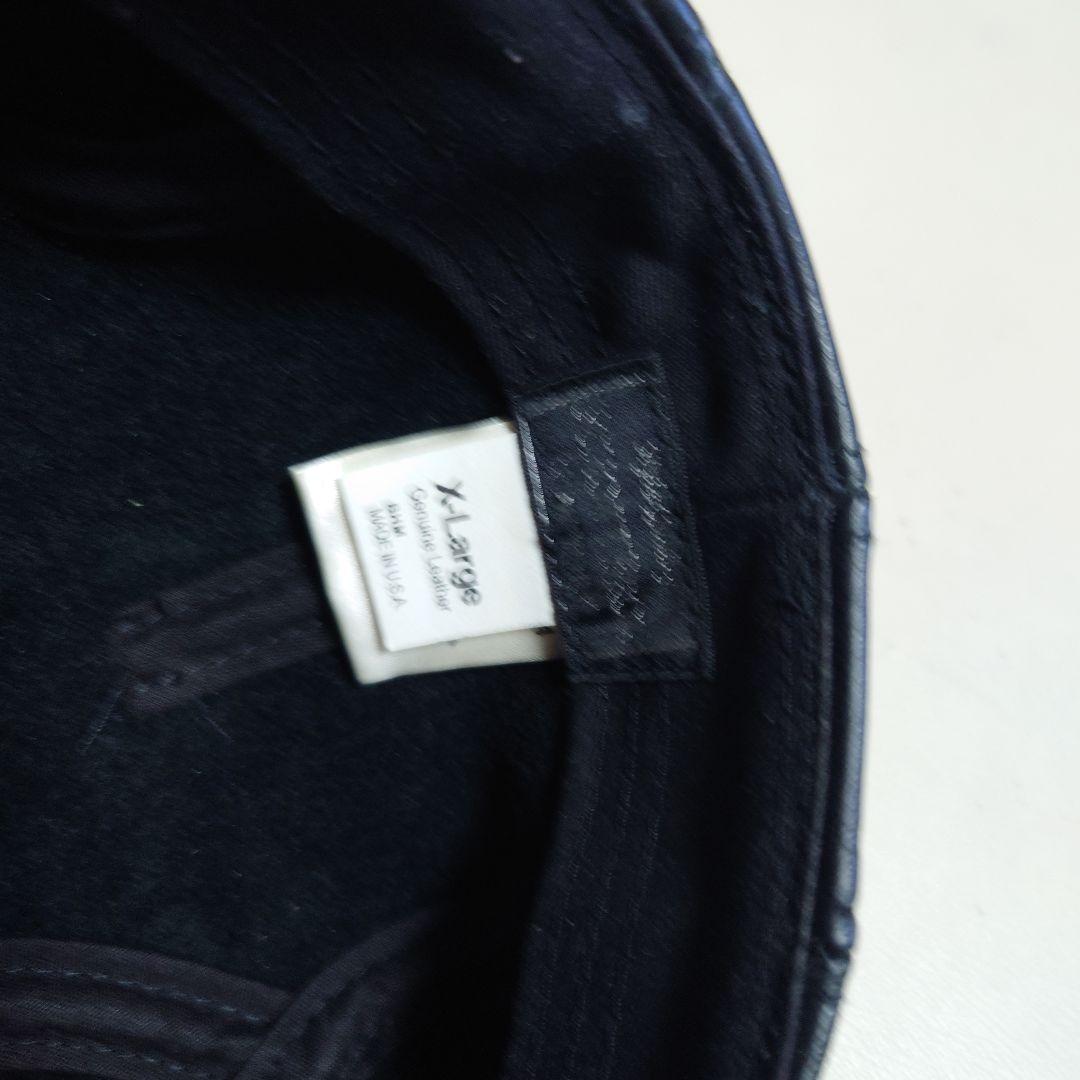 schottレザーペイントベレー帽 黒