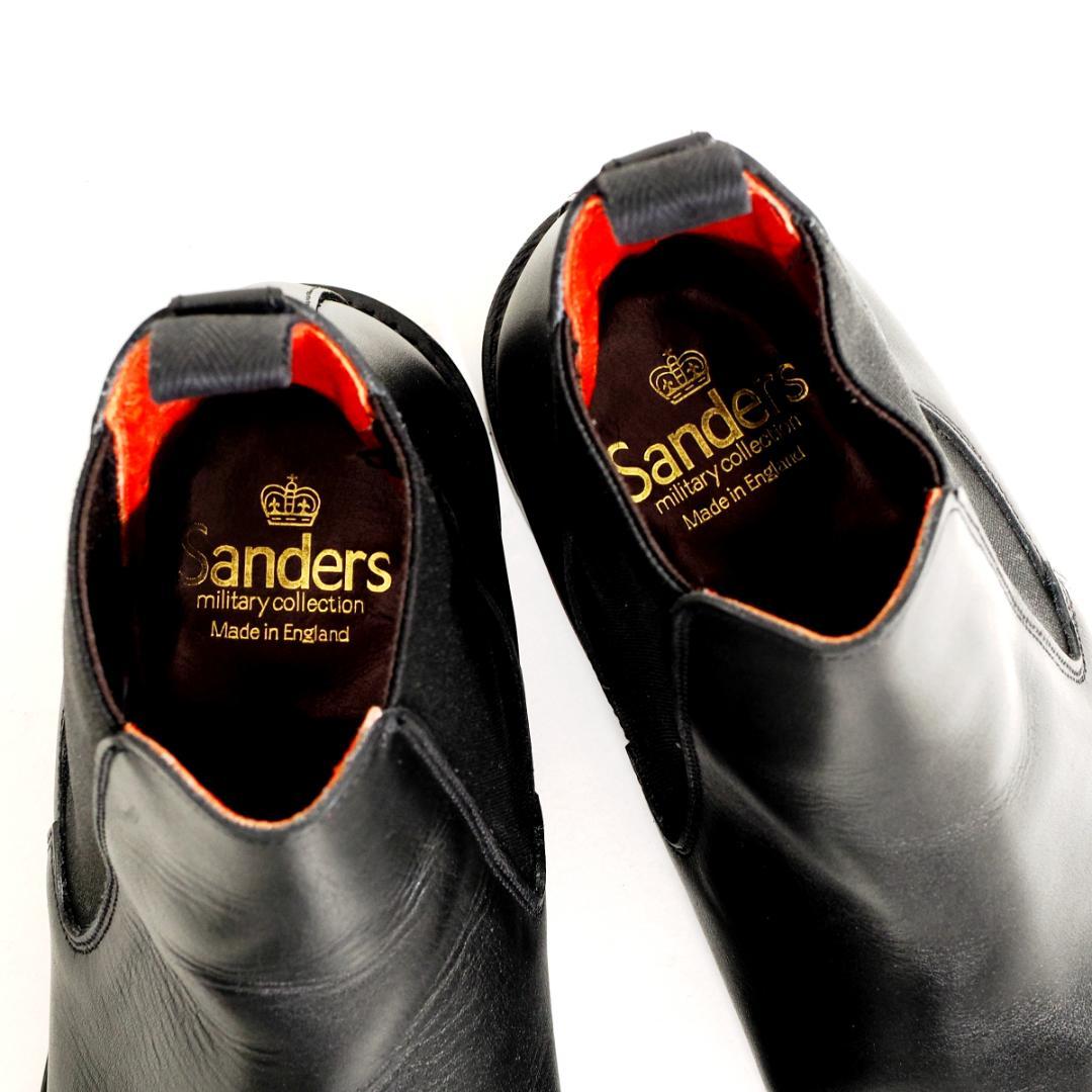 英国製 サンダース SANDERS サイドゴアブーツ チェルシーブーツ 黒