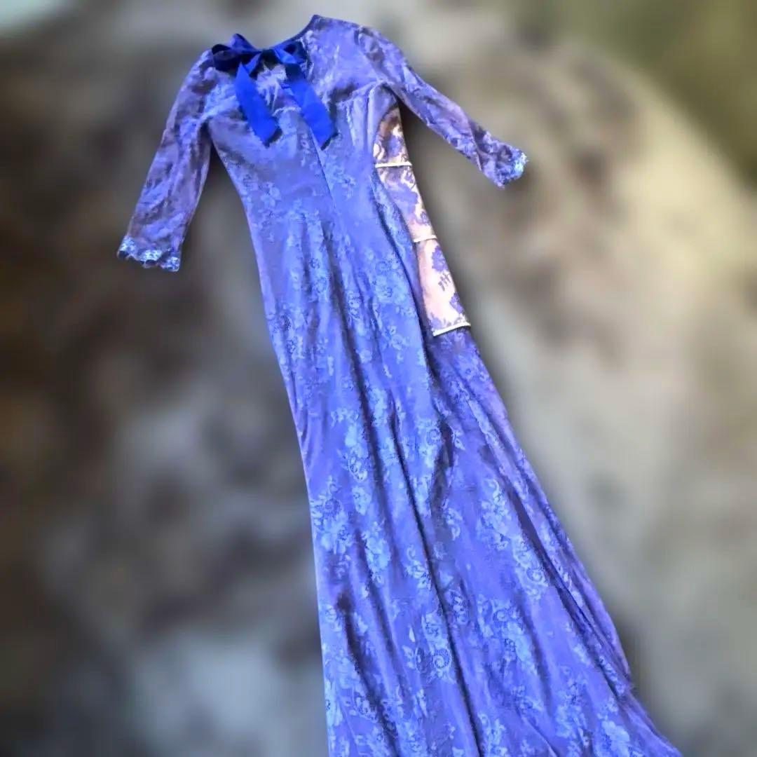 ジッパーロングキャバドレス