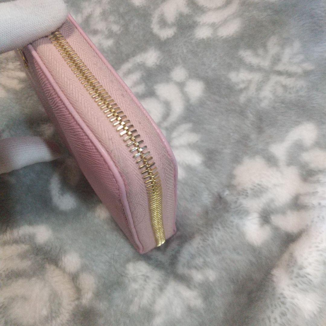 PRADA サフィアーノレザーラウンドファスナー 長財布 ピンクベージュ系