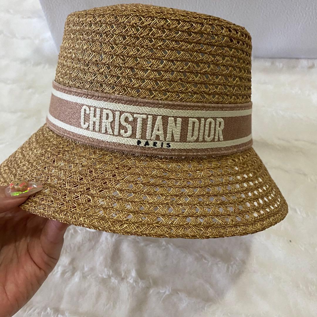（美品）DIOR ディオール 麦わら帽子 56