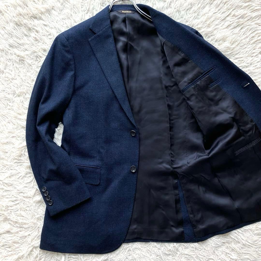 【現行 極美品 カシミヤシルク】ポールスチュアート　テーラードジャケット　L 紺