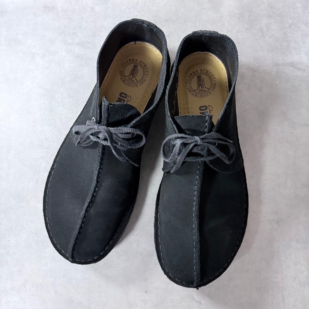 良品 クラークス デザートトレック スエード 黒 センターシーム ブーツ　28