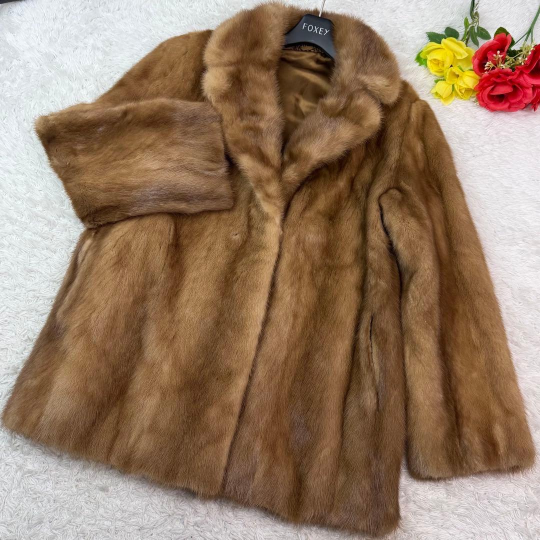 デミバフミンク コート 舐めし柔らか リアルファー 本毛皮 XL