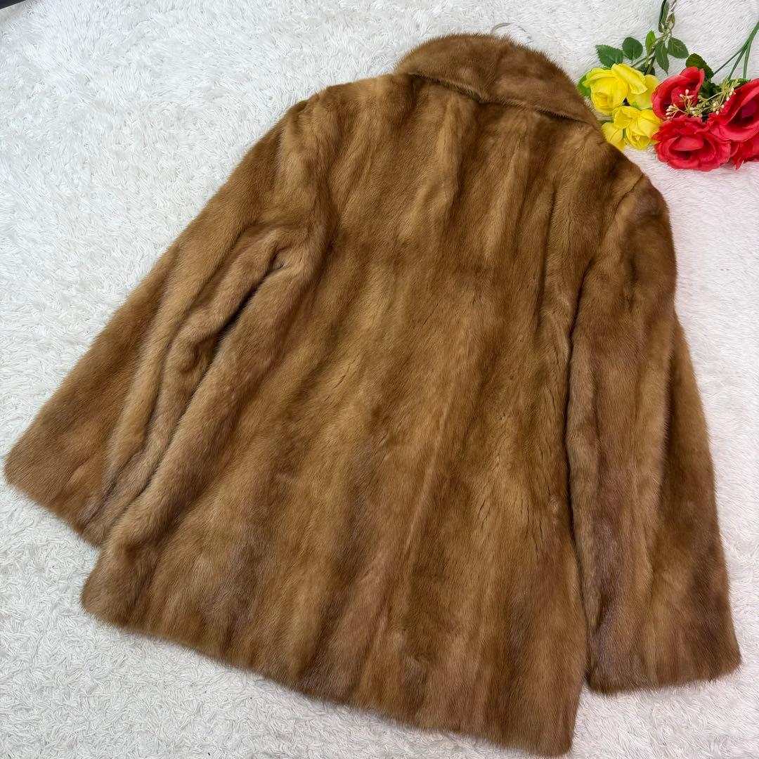 デミバフミンク コート 舐めし柔らか リアルファー 本毛皮 XL
