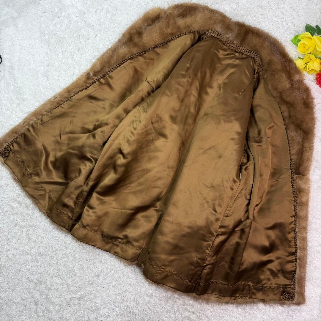 デミバフミンク コート 舐めし柔らか リアルファー 本毛皮 XL