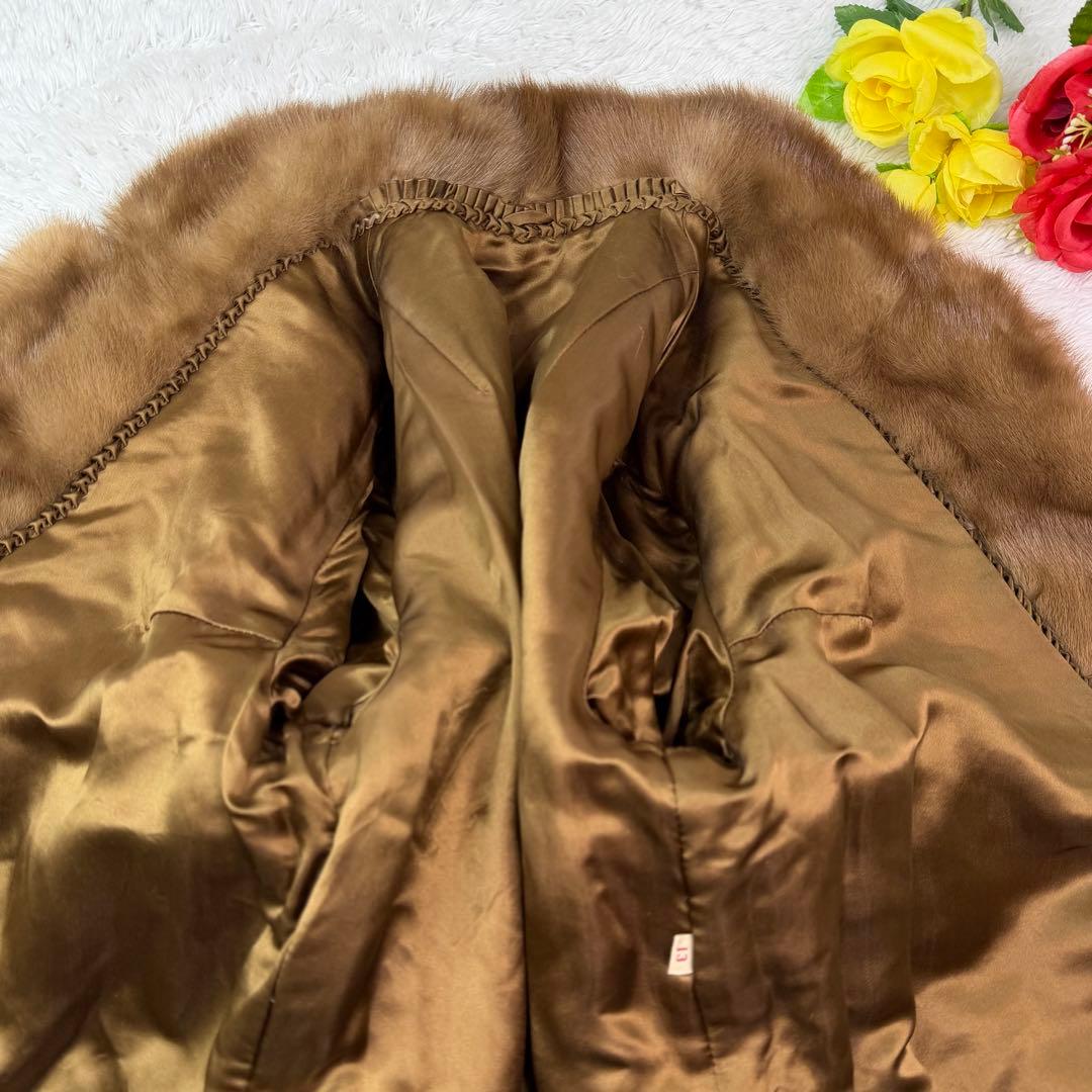 デミバフミンク コート 舐めし柔らか リアルファー 本毛皮 XL