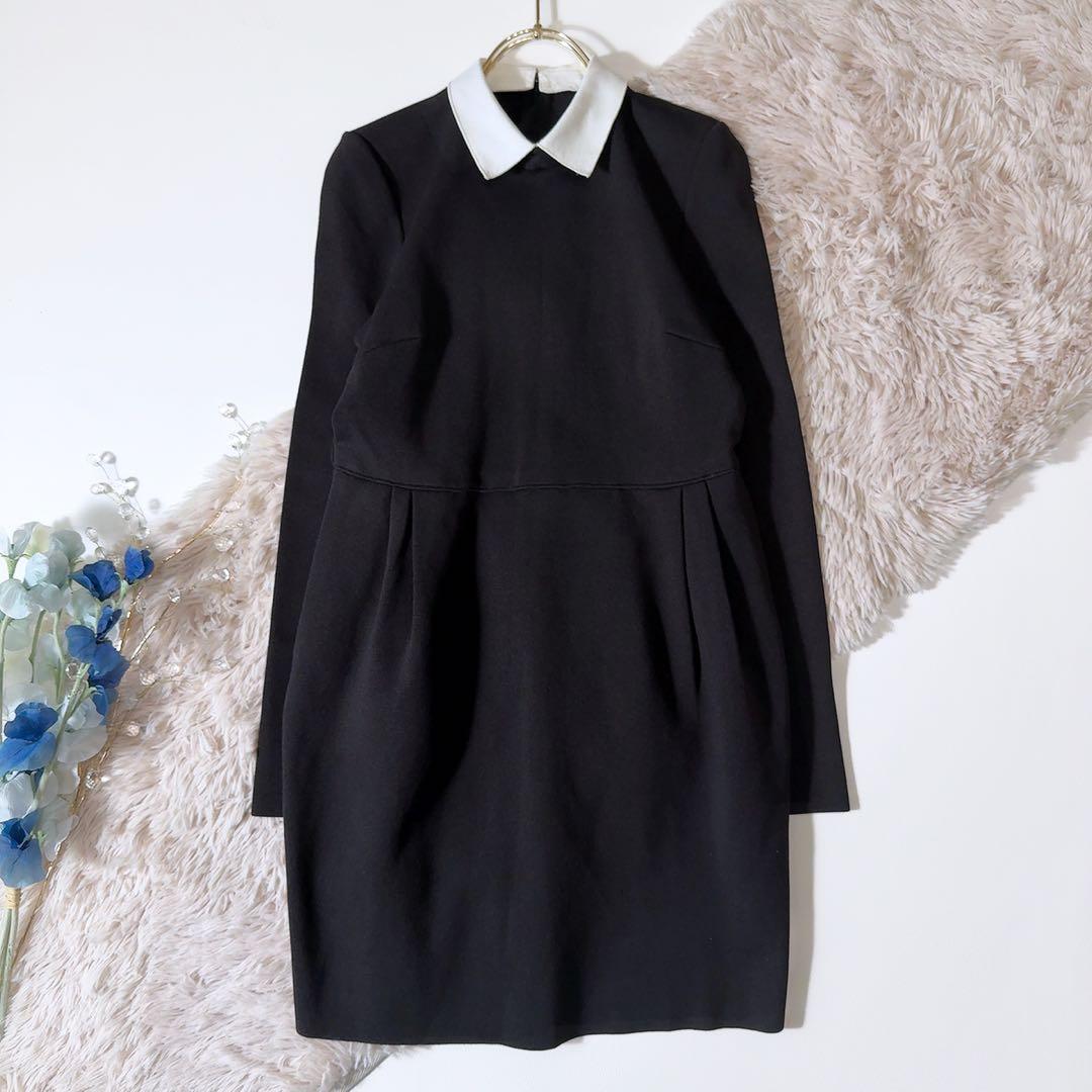 ハ*ー様 極美品ꕥフォクシーブティック グラシュー 白襟ワンピース 2WAY 3