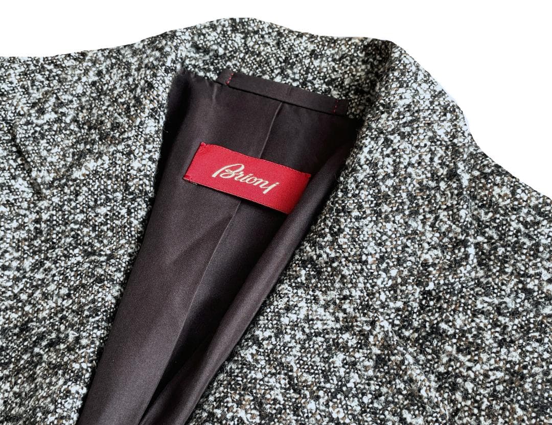 美品 Brioni ブリオーニ アルパカ アンゴラ ツイードジャケット 伊製