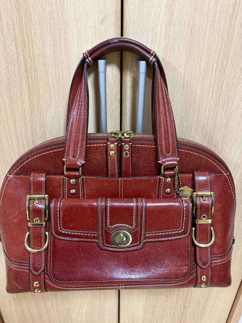 COACH レザー ビジネスバッグ レッド ZB0043