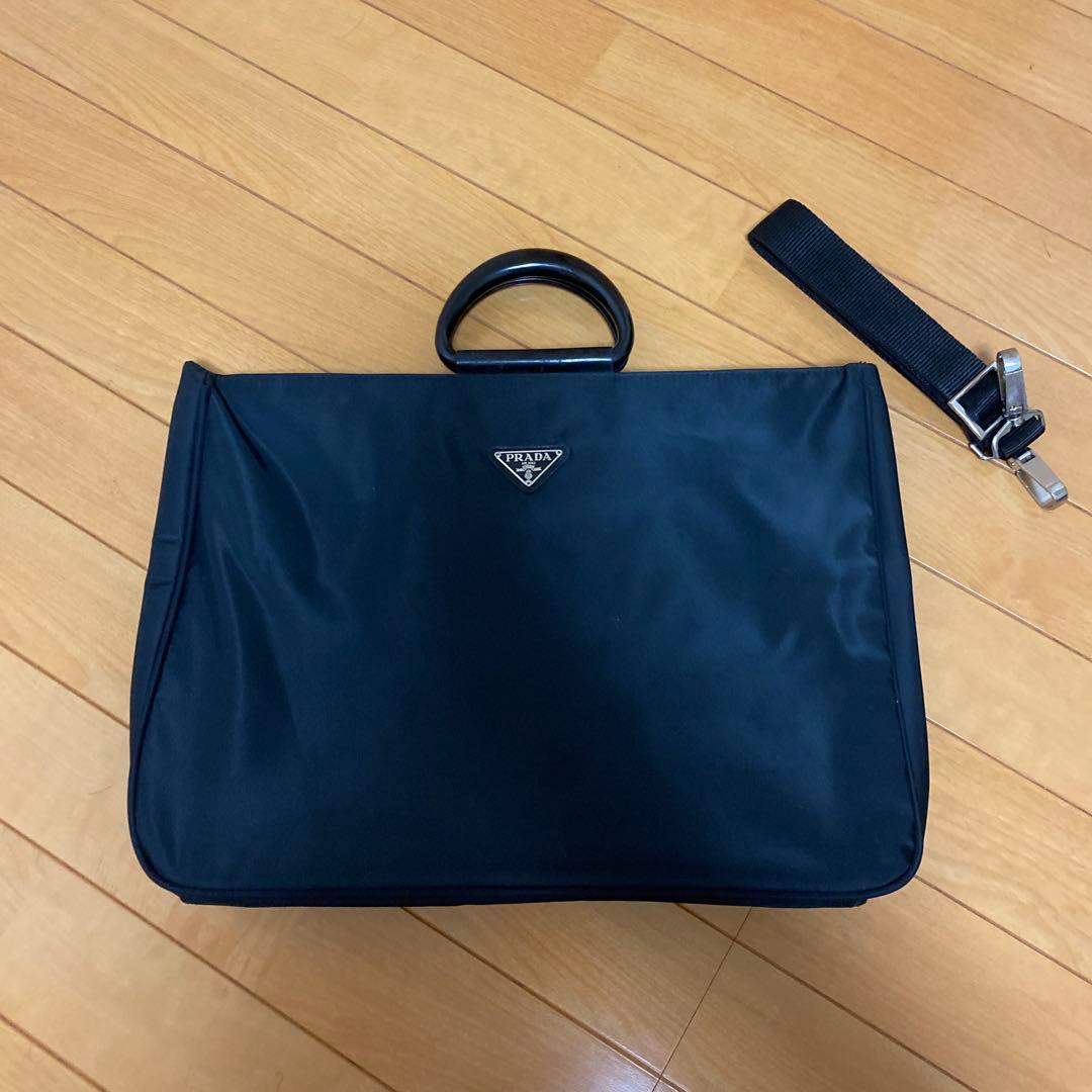 コ*チ様 90s PRADA ブラック ナイロン ハンドバッグ　old ノームコ