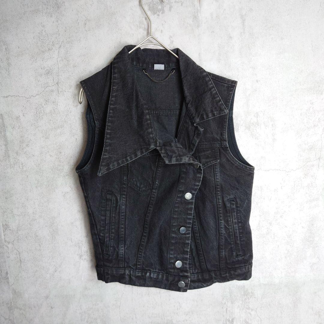 VIKTOR & ROLF アシンメトリー ブラックデニム Gジャン ベスト 黒